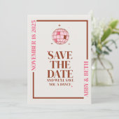 レトロディスコ保存日付結婚式招待状 招待状 (スタンド正面)