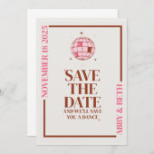 レトロディスコ保存日付結婚式招待状 招待状 (正面/裏面)