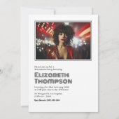 レトロディスコ卒業パーティーの写真 招待状 (裏面)