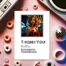 レトロディスコ卒業写真 サンキューカード