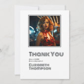 レトロディスコ卒業写真 サンキューカード (正面)