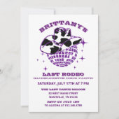 レトロディスコ女性のカーボーイバチェロレッテ招待状 招待状 (正面)