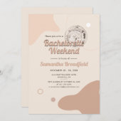 レトロディスコ女性のカーボーイバチェロレッテ週末 招待状 (正面/裏面)