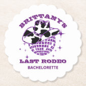 レトロディスコ女性のカーボーイバチェロレッテ ペーパーコースター (正面)