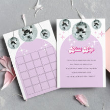 レトロディスコ溝ビンゴブライダルシャワーゲームカード