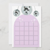 レトロディスコ溝ビンゴブライダルシャワーゲームカード 招待状 (裏面)