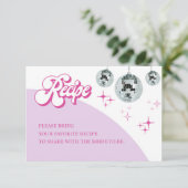 レトロディスコ溝ブライダルシャワーレシピカード エンクロージャーカード (スタンド正面)