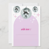 レトロディスコ溝希望ブライダルシャワーゲームカード 招待状 (裏面)