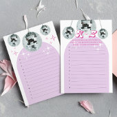 レトロディスコ溝AからZへのブライダルシャワーゲームカード 招待状