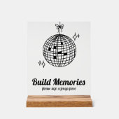 レトロディスコ結婚ボールBuild Memories's Jenga アクリルサイン (正面)