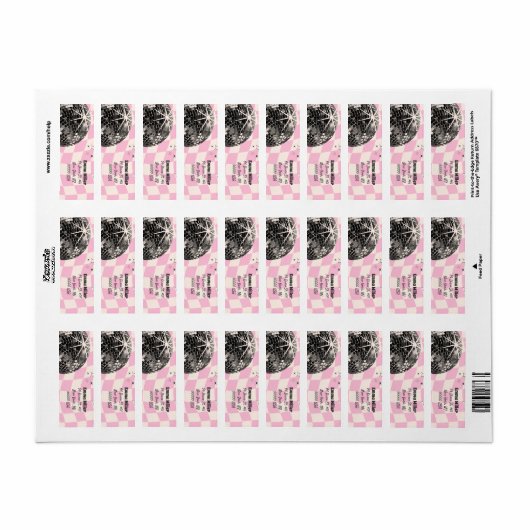 レトロディスコ誕生日 ラベル (フルシート)