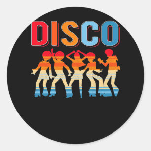 レトロディスコ踊りガールズ70s 80sアフリカダンサー ラウンドシール