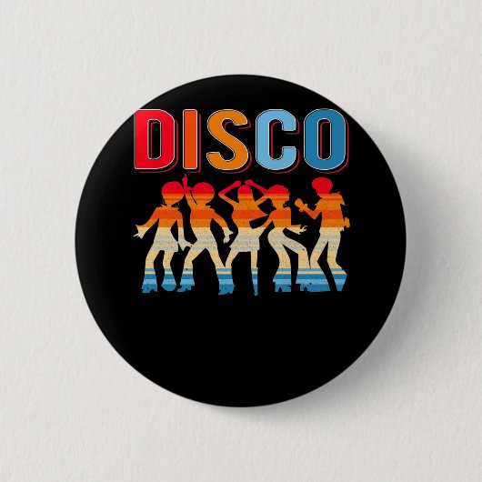 レトロディスコ踊りガールズ70s 80sアフリカダンサー 缶バッジ (正面)