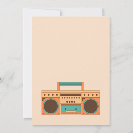 レトロディスコ音楽パーティー誕生日 招待状 (裏面)