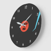 レトロディスコ80sダンスパーティー ラージ壁時計 (傾斜)