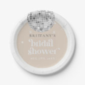 レトロディスコ グルーヴィー ブライズシャワー ペーパープレート (正面)