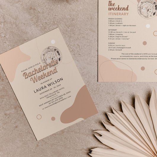 レトロディスコ ブライズメイド ウィークエンド パーティー計画 招待状