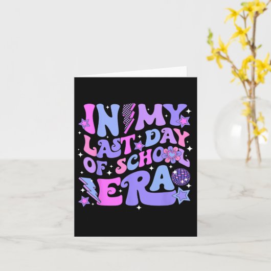 レトロディスコGroovyこんにちは私の最後の日の夏 カード (黄色い花)