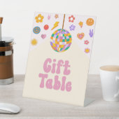 レトロディスコGroovyギフトテーブルパーティー記号 台座サイン (インサイチュ)