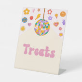 レトロディスコGroovyトリートテーブルパーティー標識 台座サイン (正面)