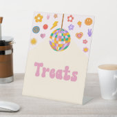 レトロディスコGroovyトリートテーブルパーティー標識 台座サイン (インサイチュ)