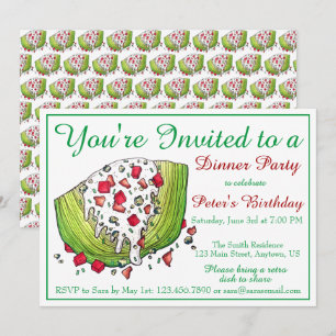 レトロディナーパーティーアイスバークリートゥスウェッジサラダ 招待状