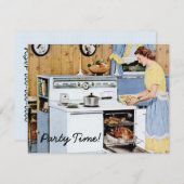 レトロディナーパーティー 招待状 (正面/裏面)