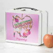 レトロディメストア女性のカーボーイウェスタンパーソナライズド メタルランチボックス (インサイチュ)