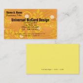 レトロデイジーとオレンジ色の黄色い縁切り 名刺 (正面/裏面)