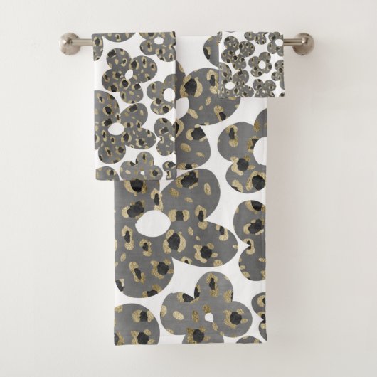 レトロデイジーアニマルプリントグラム#1 #retro #flower バスタオルセット (インサイチュ)