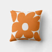 レトロデイジーオレンジ色の花#1 #floral #pattern クッション (裏面)