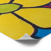 レトロデイジーカラフルプリント ポスター (角)