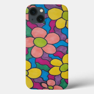 レトロデイジーカラフルプリント iPhone 13ケース
