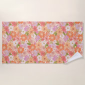 レトロデイジーガーデン ビーチタオル (正面)