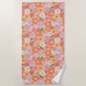 レトロデイジーガーデン ビーチタオル (正面)