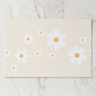 レトロデイジーグルービー誕生日クリームランチョンマット ペーパーパッド