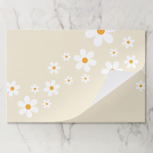 レトロデイジーグルービー誕生日クリームランチョンマット ペーパーパッド