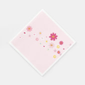 レトロデイジーグルーヴィピンクブライダルシャワー スタンダードランチョンナプキン (角)