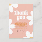 レトロデイジーグルーヴィーガールバースデーパーティー サンキューカード (正面)