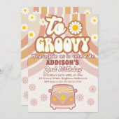 レトロデイジーコンビ2グルーヴィー2歳の誕生日 招待状 (正面/裏面)