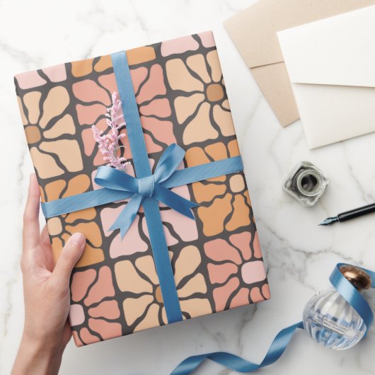 レトロデイジータイル ラッピングペーパー (ギフト)