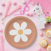 レトロデイジーテラコッタ ペーパープレート (パーティー)