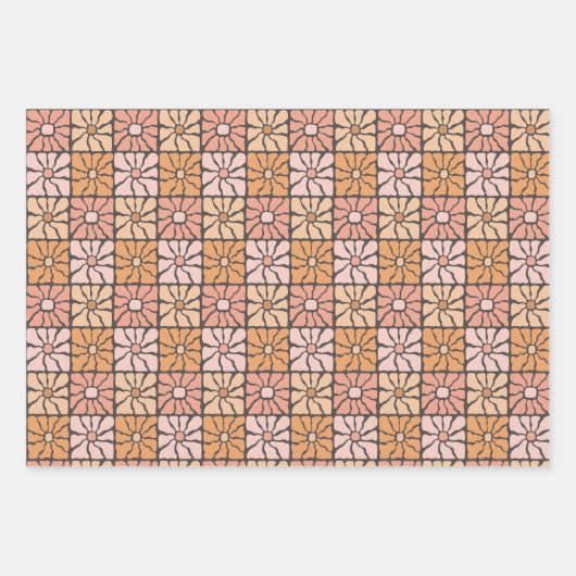 レトロデイジーデライト ラッピングペーパーシート (正面3)