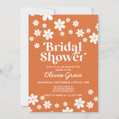 レトロデイジーバーンドオレンジブライダルシャワー招待 招待状 (正面)