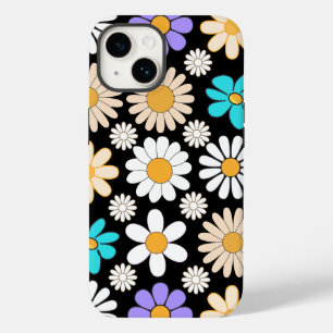レトロデイジーパターシンプルンPattern.01.黒BG Case-Mate iPhone 14ケース
