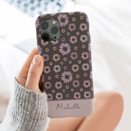 レトロデイジーパーソナライズされた花と名前フローラ iPhone 11 PRO MAXケース