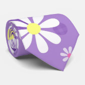 レトロデイジーパープルギンガムサークルズ ネクタイ (ロール)