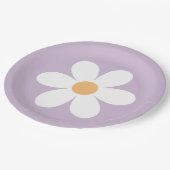 レトロデイジーパープル紙プレート ペーパープレート (アングル)