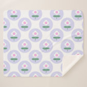 レトロデイジーパープル10代の誕生日マザーズベビー シェルパブランケット (正面(横))