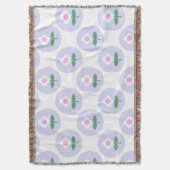 レトロデイジーパープル10代の誕生日マザーズベビー スローブランケット (正面縦)